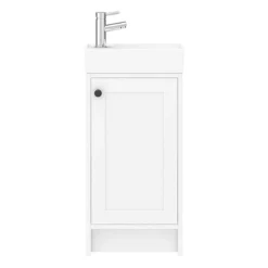 Bromley Traditional White Cloakroom Vanity Unit (inc. Ceramic Basin) -Duravit Bathroom Shop br4wht d4