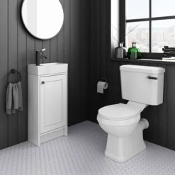 Bromley Traditional White Cloakroom Vanity Unit (inc. Ceramic Basin)