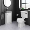 Bromley White Cloakroom Vanity Unit (incl. Grey Basin + Matt Black Handle) -Duravit Bathroom Shop br4whtmbg d6