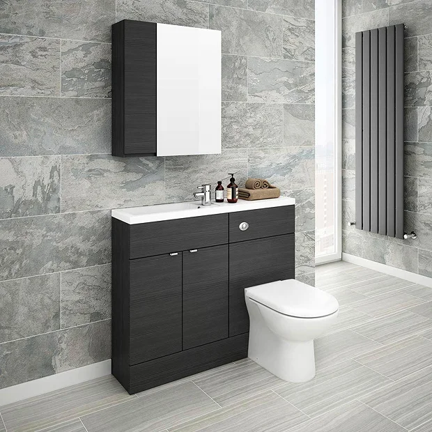 Brooklyn 600mm Bathroom Mirror & Fascia Cabinet - Black 5 Brooklyn 600mm Bathroom Mirror & Fascia Cabinet - Black - Image 3