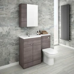 Brooklyn 600mm Bathroom Mirror & Fascia Cabinet - Grey Avola 6 Brooklyn 600mm Bathroom Mirror & Fascia Cabinet - Grey Avola -Duravit Bathroom Shop brooklynbathroommirrorfasciacabinetgreyavola600mmd1