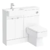 Brooklyn 1000 Gloss White Semi-Recessed Combination Unit (Square Basin, Vanity + WC Unit) -Duravit Bathroom Shop bs149r d5