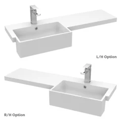 Brooklyn 1000 Gloss White Square Semi-Recessed Combination Unit W. Brushed Brass Handles + Flush -Duravit Bathroom Shop bs14bb d1