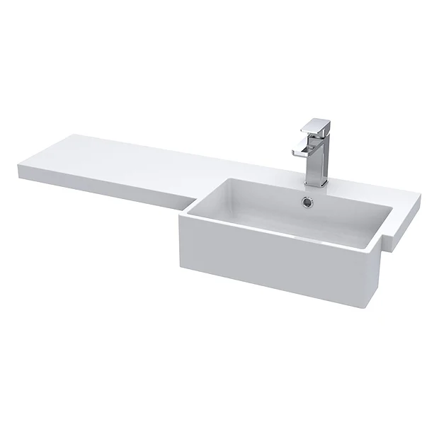 Brooklyn 1000 Grey Avola Semi-Recessed Combination Unit (Square Basin, Vanity + WC Unit) 5 Brooklyn 1000 Grey Avola Semi-Recessed Combination Unit (Square Basin, Vanity + WC Unit) - Image 3