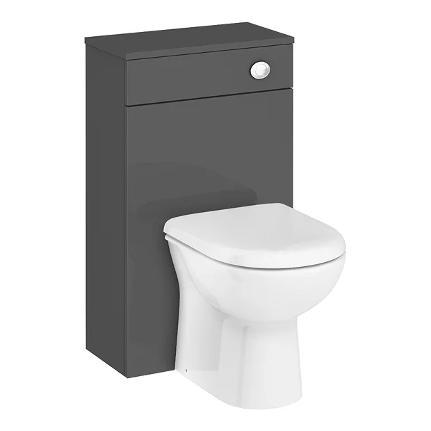 Brooklyn WC Unit With Cistern - Gloss Grey - 500mm 4 Brooklyn WC Unit With Cistern - Gloss Grey - 500mm - Image 2