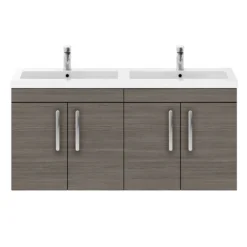 Brooklyn 1205mm Grey Avola Wall Hung 4 Door Double Basin Vanity Unit 11 Brooklyn 1205mm Grey Avola Wall Hung 4 Door Double Basin Vanity Unit -Duravit Bathroom Shop bwh12ga2d d3