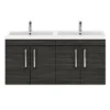 Brooklyn 1205mm Black Wall Hung 4 Door Double Basin Vanity Unit 1 Brooklyn 1205mm Black Wall Hung 4 Door Double Basin Vanity Unit -Duravit Bathroom Shop bwh12hb2d d3