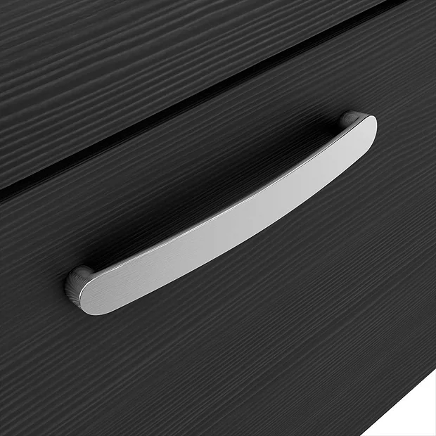 Brooklyn 600 Black Wall Hung 2 Drawer Vanity Unit With Thin-Edge Basin 6 Brooklyn 600 Black Wall Hung 2 Drawer Vanity Unit With Thin-Edge Basin - Image 4