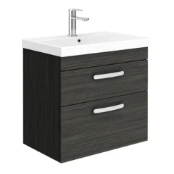Brooklyn 600 Black Wall Hung 2 Drawer Vanity Unit With Thin-Edge Basin 7 Brooklyn 600 Black Wall Hung 2 Drawer Vanity Unit With Thin-Edge Basin -Duravit Bathroom Shop bwh6blk2dte nl
