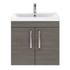 Brooklyn 600mm Grey Avola 2 Door Wall Hung Vanity Unit -Duravit Bathroom Shop bwh6ga d4