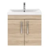 Brooklyn 600mm Natural Oak 2 Door Wall Hung Vanity Unit -Duravit Bathroom Shop bwh6n n d5