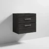 Brooklyn Wall Hung Countertop Vanity Unit - Black - 605mm 2 Drawer -Duravit Bathroom Shop bwh6wt2dbnd1