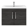 Brooklyn 800mm Black 2 Door Wall Hung Vanity Unit -Duravit Bathroom Shop bwh82dblk d4