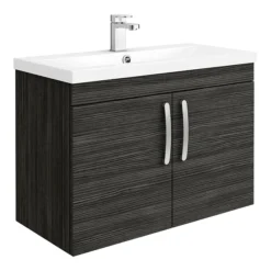 Brooklyn 800mm Black 2 Door Wall Hung Vanity Unit -Duravit Bathroom Shop bwh82dblk nl