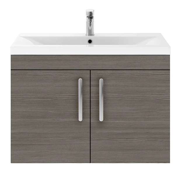 Brooklyn 800mm Grey Avola 2 Door Wall Hung Vanity Unit 7 Brooklyn 800mm Grey Avola 2 Door Wall Hung Vanity Unit - Image 5