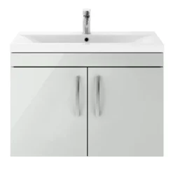Brooklyn 800mm Grey Mist 2 Door Wall Hung Vanity Unit -Duravit Bathroom Shop bwh82dgm nd1