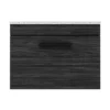 Brooklyn Wall Hung Countertop Vanity - Black - 600mm With White Worktop & Matt Black Handle -Duravit Bathroom Shop bwhb6wwmbd4