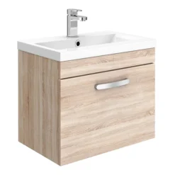 Brooklyn 500mm Natural Oak Wall Hung Vanity Unit - Single Drawer -Duravit Bathroom Shop bwhsd5n nl