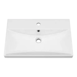 Brooklyn 600 Black Wall Hung 1-Drawer Vanity Unit With Thin-Edge Basin -Duravit Bathroom Shop bwhsd6blkte d1