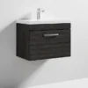 Brooklyn 600 Black Wall Hung 1-Drawer Vanity Unit With Thin-Edge Basin 2 Brooklyn 600 Black Wall Hung 1-Drawer Vanity Unit With Thin-Edge Basin -Duravit Bathroom Shop bwhsd6blkte d3