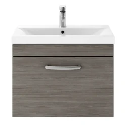 Brooklyn 600mm Grey Avola Wall Hung Vanity Unit - Single Drawer -Duravit Bathroom Shop bwhsd6gry d3