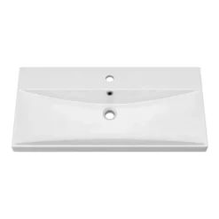 Brooklyn 800 Black Wall Hung 1-Drawer Vanity Unit With Thin-Edge Basin -Duravit Bathroom Shop bwhsd8blkte d1