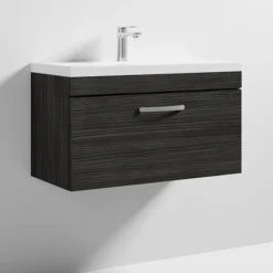 Brooklyn 800 Black Wall Hung 1-Drawer Vanity Unit With Thin-Edge Basin -Duravit Bathroom Shop bwhsd8blkte d3