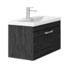 Brooklyn 800 Black Wall Hung 1-Drawer Vanity Unit With Thin-Edge Basin