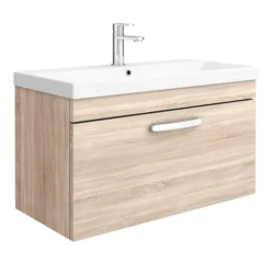 Brooklyn 800 Natural Oak Wall Hung 1-Drawer Vanity Unit With Thin-Edge Basin 7 Brooklyn 800 Natural Oak Wall Hung 1-Drawer Vanity Unit With Thin-Edge Basin -Duravit Bathroom Shop bwhsd8oakte l