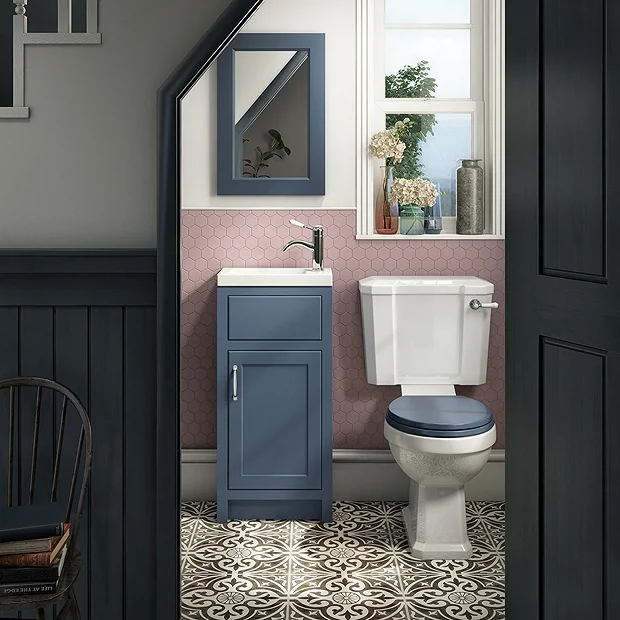 Chatsworth Traditional Blue Small Vanity - 400mm Wide 3 Chatsworth Traditional Blue Small Vanity - 400mm Wide