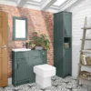 Chatsworth Traditional Green Small Vanity - 400mm Wide With Matt Black Handle -Duravit Bathroom Shop c400grnmb d1