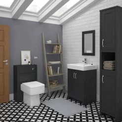 Chatsworth Traditional Graphite Vanity - 560mm Wide -Duravit Bathroom Shop c560blk d3