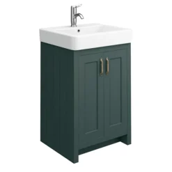 Chatsworth Traditional Green Sink Vanity Unit + Toilet Package -Duravit Bathroom Shop c560wcgrn d1