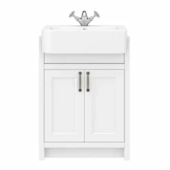 Chatsworth Traditional White Semi-Recessed Vanity - 600mm Wide -Duravit Bathroom Shop c600srwht d4