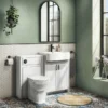 Chatsworth Traditional White Semi-Recessed Vanity - 600mm Wide With Matt Black Handles -Duravit Bathroom Shop c6srwhtmb n d1