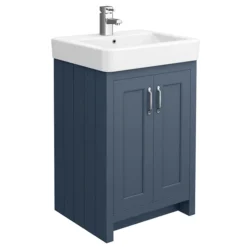 Chatsworth Traditional Blue 560mm Vanity Sink + 300mm Cupboard Unit -Duravit Bathroom Shop c825blu d2