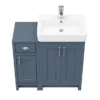 Chatsworth Traditional Blue 560mm Vanity Sink + 300mm Cupboard Unit -Duravit Bathroom Shop c825blu n d5