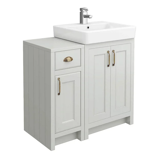 Chatsworth Traditional Grey 560mm Vanity Sink + 300mm Cupboard Unit 4 Chatsworth Traditional Grey 560mm Vanity Sink + 300mm Cupboard Unit - Image 2