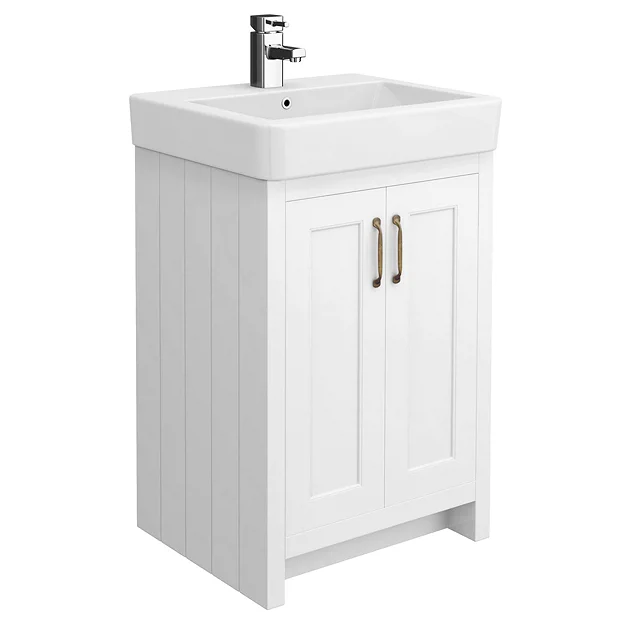 Chatsworth Traditional White 560mm Vanity Sink + 300mm Cupboard Unit 6 Chatsworth Traditional White 560mm Vanity Sink + 300mm Cupboard Unit - Image 4