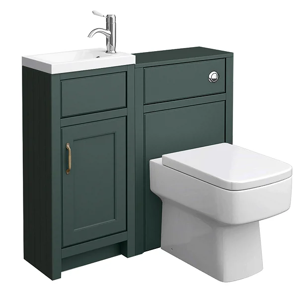 Chatsworth Traditional Cloakroom Vanity Unit Suite - Green 4 Chatsworth Traditional Cloakroom Vanity Unit Suite - Green - Image 2