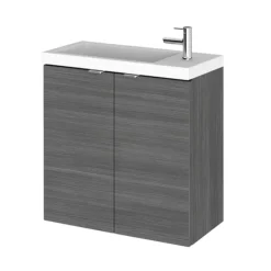Hudson Reed 500mm Grey Avola Wall Hung Compact Unit & Basin -Duravit Bathroom Shop cbi538n
