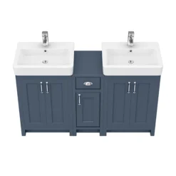 Chatsworth Traditional Blue Double Basin Vanity + Cupboard Combination Unit -Duravit Bathroom Shop cblu142pknd2