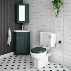 Chatsworth Traditional Green Corner Vanity Unit -Duravit Bathroom Shop chatcrngrn d4