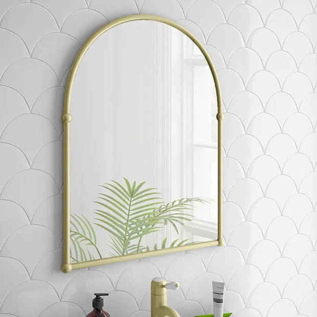 Chatsworth Traditional 673 X 490mm Arched Mirror - Brushed Brass 4 Chatsworth Traditional 673 X 490mm Arched Mirror - Brushed Brass - Image 2