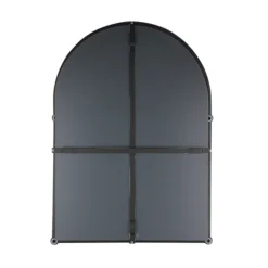 Chatsworth Traditional 700 X 490mm Arched Mirror With Glass Shelf - Matt Black -Duravit Bathroom Shop chtmbm d1