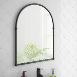 Chatsworth Traditional 673 X 490mm Arched Mirror - Matt Black -Duravit Bathroom Shop chtmbmlrg