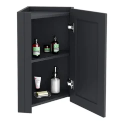 Chatsworth Corner Mirror Cabinet Graphite -Duravit Bathroom Shop cnrmcabblk d1