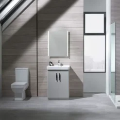 Tavistock Compass 600mm Freestanding Unit & Basin - Grey -Duravit Bathroom Shop compfsgr d1