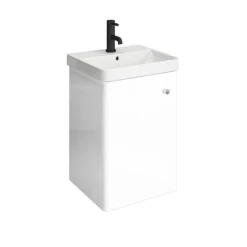 Cruze 400mm Curved Gloss White Wall Hung Vanity Unit -Duravit Bathroom Shop crz4whvw d3 580237