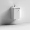 Cruze 400mm Curved Gloss White Wall Hung Vanity Unit -Duravit Bathroom Shop crz4whvw d4